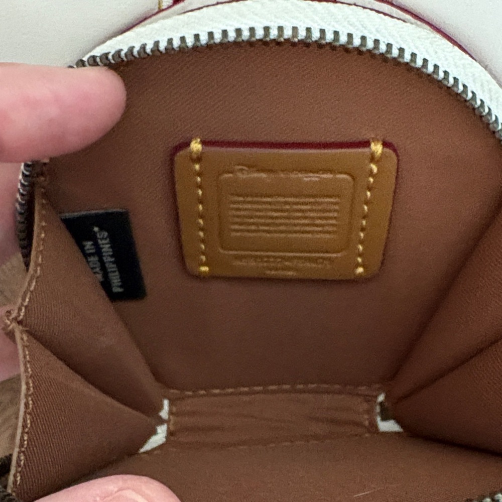 Coach Kids Cream Mickey Mouse Ear Coin Bag - Picture 4 of 4